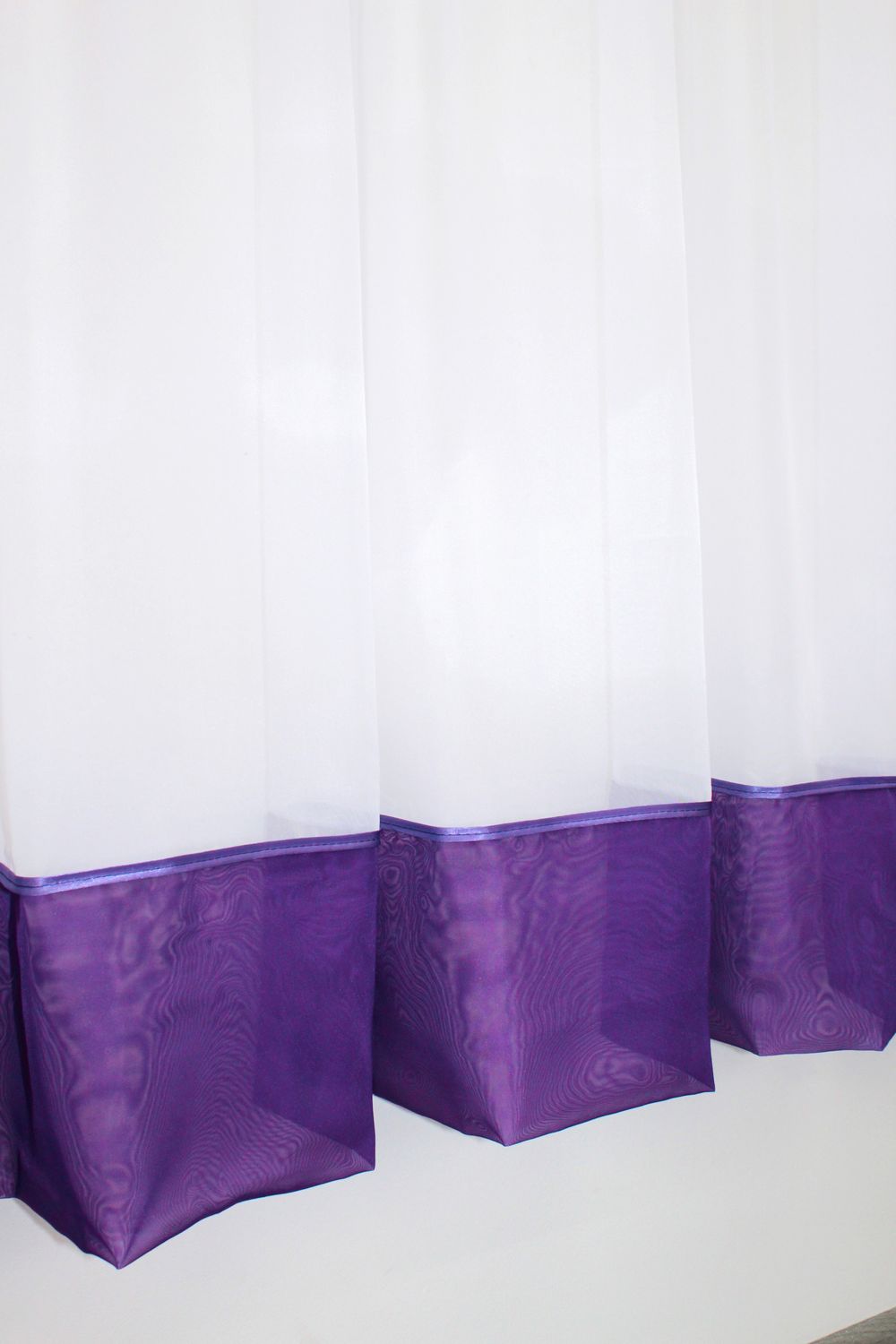 Кухонная занавесь (280х170см) на карниз 1,5-2м цвет фиолетовый с белым 047к 50-086