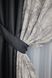 Комбинированные шторы из ткани лен цвет графитовый с серым 014дк (1161-1266ш) Фото 4