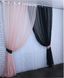 Комплект декоративних штор з шифону, колір персиковий з чорним 026дк 10-075 Фото 2