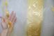 Тюль органза с нейлоновой вышивкой цвет полупрозрачный с золотистым 1284т Фото 4