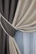 Комбинированные шторы из ткани лен-блэкаут рогожка цвет серо-коричневый с бежевым 014дк (686-1160ш) Фото 4