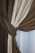 Комбинированные шторы лён-блэкаут рогожка цвет коричневый с бежевым 016дк (277-686-825ш) Фото 4