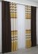 Комбинированные шторы из ткани лён цвет венге с бежевым и золотистым 014дк (291-977ш) Фото 4