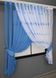 Кухонный комплект (330х170см) шторки с подвязками цвет голубой с белым 101к 52-0716 Фото 2