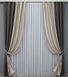 Комбинированные шторы из ткани лен-блэкаут рогожка цвет серо-коричневый с бежевым 014дк (686-1160ш) Фото 2