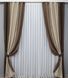 Комбинированные шторы лён-блэкаут рогожка цвет коричневый с бежевым 016дк (277-686-825ш) Фото 2