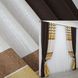 Комбинированные шторы из ткани лён цвет венге с бежевым и золотистым 014дк (291-977ш) Фото 1