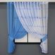 Кухонный комплект (330х170см) шторки с подвязками цвет голубой с белым 101к 52-0716 Фото 1