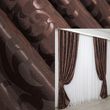 Комплект штор з тканини жаккард колекція "Вензель" колір коричневий 092ш
