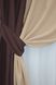 Комбинированные шторы из ткани блэкаут цвет марсала с бежевым 014дк (827-828ш) Фото 4