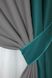 Комбинированные шторы из ткани блэкаут цвет изумрудный с серым 014дк (794-832ш) Фото 4