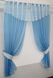 Кухонный комплект (290х170см) шторки с ламбрекеном и подхватами цвет голубой с белым 084к 50-888 Фото 2