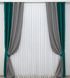 Комбинированные шторы из ткани блэкаут цвет изумрудный с серым 014дк (794-832ш) Фото 2