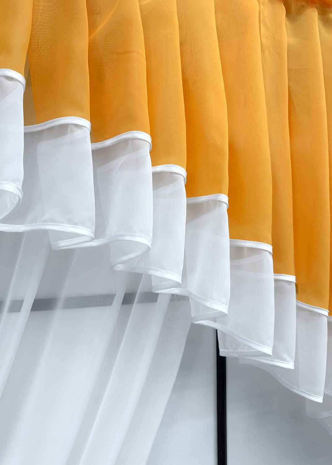 Кухонный комплект (200х170см) шторка с ламбрекеном цвет оранжевый с белым 062к 50-619