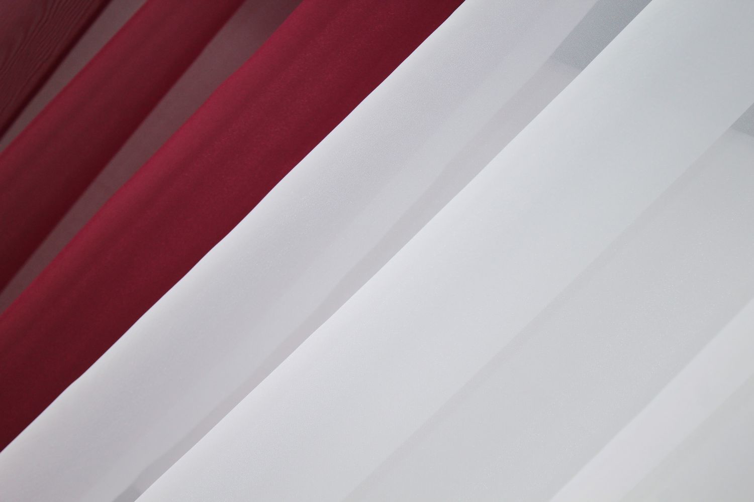 Кухонные шторы (265х170см) на карниз 1-1,5м цвет бордовый с белым 017к 50-007