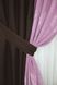 Комбинированные шторы из ткани лён-блэкаут цвет венге с розовым 014дк (291-1128ш) Фото 4