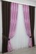 Комбинированные шторы из ткани лён-блэкаут цвет венге с розовым 014дк (291-1128ш) Фото 3