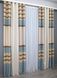 Комбинированные шторы из ткани лен цвет бежевый с голубовато-коричневым 016дк (953-1080-953ш)  Фото 5