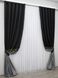 Шторы из ткани лен коллекции "ANZIO" цвет черно-серый с золотистым 1308ш Фото 3