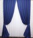 Комплект штор лен-блэкаут рогожка (мешковина) цвет синий 691ш Фото 2