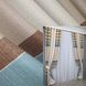 Комбинированные шторы из ткани лен цвет бежевый с голубовато-коричневым 016дк (953-1080-953ш)  Фото 1