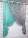 Кухонный комплект (330х170см) шторки с подвязками "Дуэт" цвет бирюзовый с серым 060к 50-312 Фото 2