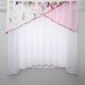 Кухонная занавеска (270х170см) на карниз 1,5-2м цвет розовый с белым 00к 59-540 Фото 1
