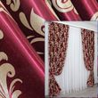 Комплект штор з тканини блекаут-софт колекція "Лілія" колір бордовий с золотистим 062ш(А)