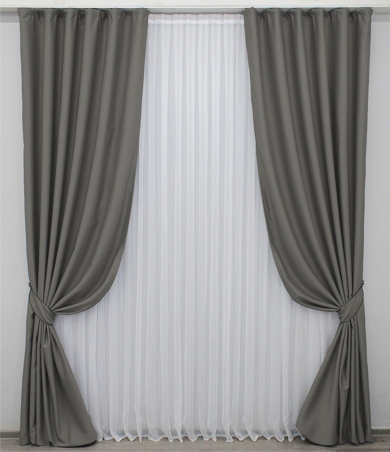 Шторна тканина блекаут, колекція "Midnight" колір сірий 1228ш