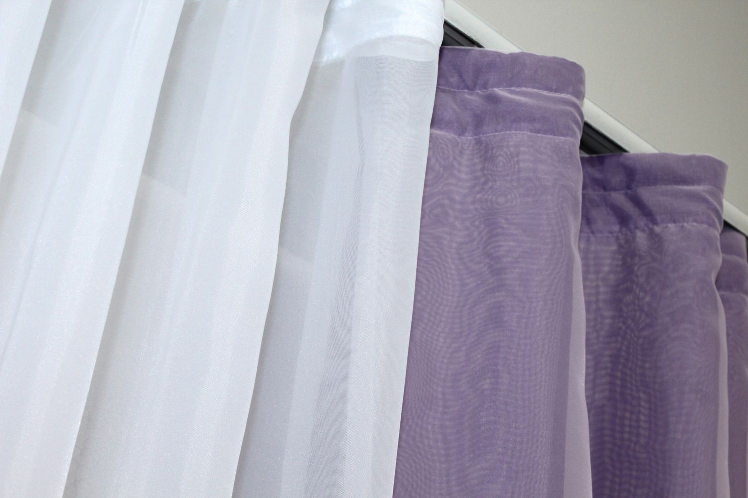 Кухонный комплект (280х170см) шторки и тюль с подхватами цвет фиолетовый с белым 056к 52-0515