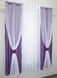 Кухонный комплект (280х170см) шторки и тюль с подхватами цвет фиолетовый с белым 056к 52-0515 Фото 2
