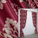 Комплект готових штор блекаут-софт, колекція "Корона" колір бордовий з бежевим 1276ш (А) Фото 1