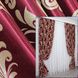 Комплект штор з тканини блекаут-софт колекція "Лілія" колір бордовий с золотистим 062ш(А) Фото 1