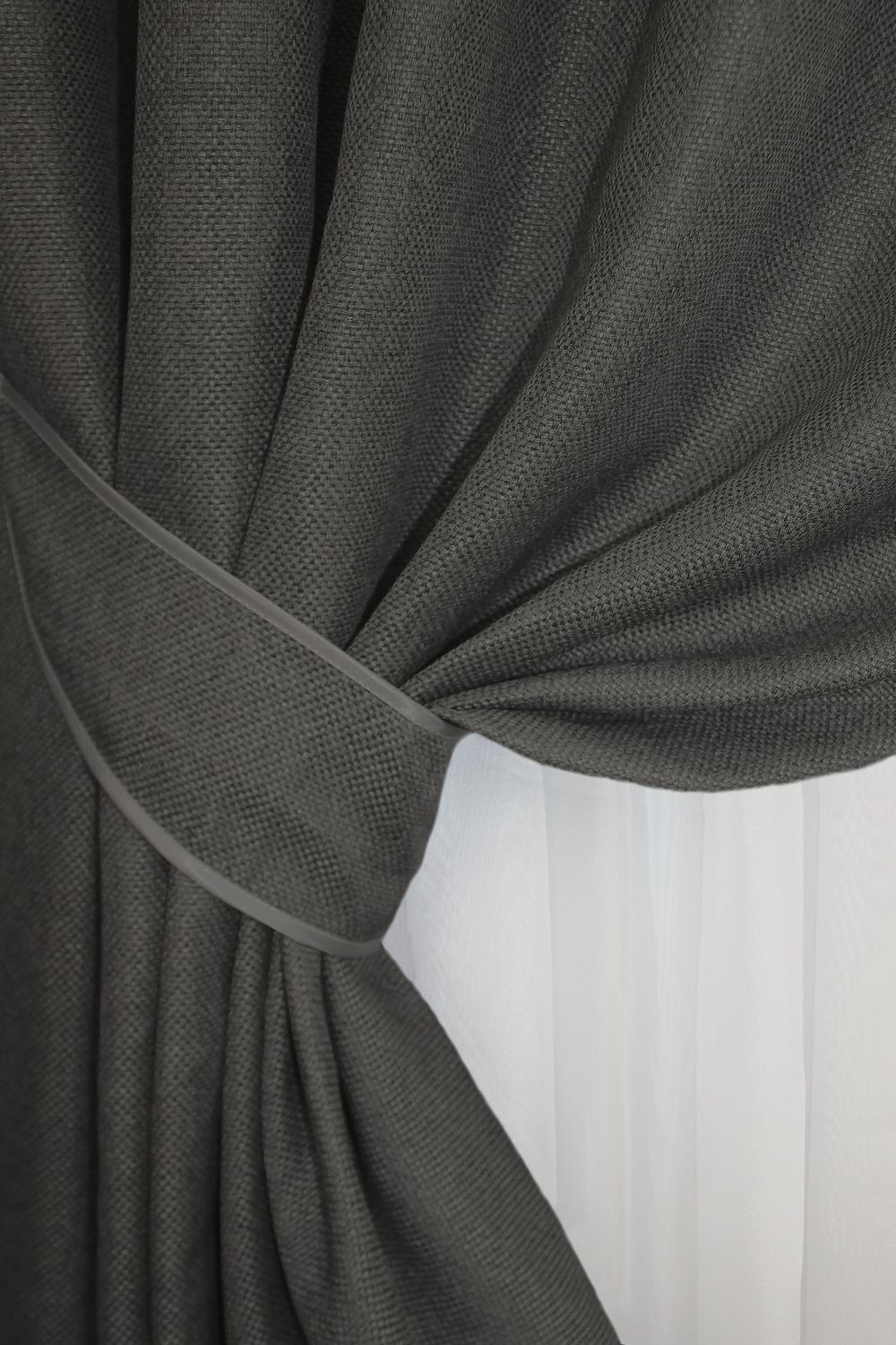 Шторна тканина льон-блекаут висота 2,8м колір сірий 1220ш