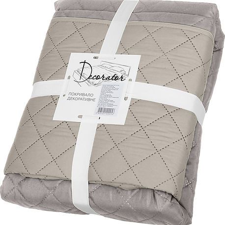 Покрывало двустороннее Decorator Microfiber ромб 140х215 см серо-коричневый с бежевым (85-005)