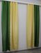 Комбинированные шторы из ткани атлас монорей цвет зеленый с желтым 014дк (851-802ш) Фото 6