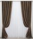 Комплект штор льон рогожка, колекція "Савана" колір коричневий 688ш Фото 2