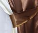 Комплект штор з тканини атлас колір коричневий з молочним 014дк (26-27ша) Фото 2