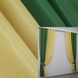 Комбинированные шторы из ткани атлас монорей цвет зеленый с желтым 014дк (851-802ш) Фото 1