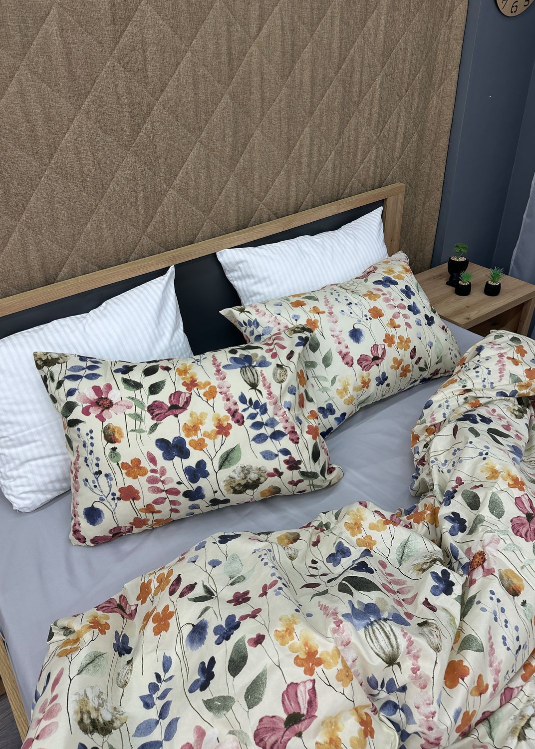 Комплект постільної білизни, Decorator Bloomy Полуторний 145х215 з квітковим принтом (88-006)