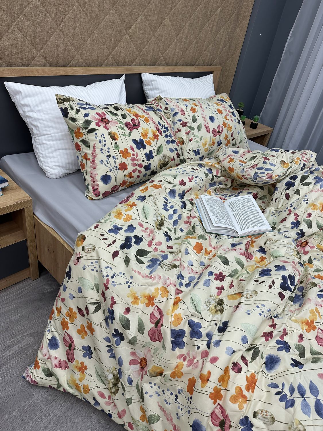 Комплект постільної білизни, Decorator Bloomy Полуторний 145х215 з квітковим принтом (88-006)