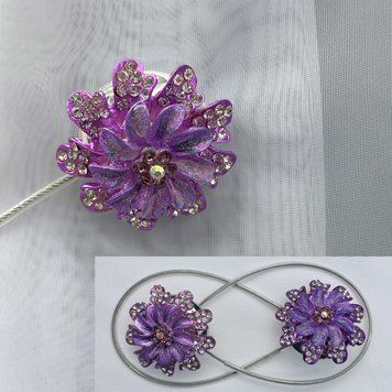Магніти (2шт., пара) для штор, гардин "Flowers" колір бузковий 81-198