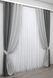 Комбіновані штори з тканини льон колір сірий з світло-сірим 014дк (108-1016ш) Фото 2