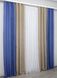 Комбіновані штори, льон "Льон Мішковина" колір синій з капучино 014дк (673-773ш) Фото 5