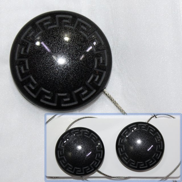 Магниты (2шт, пара) для штор, гардин "Афина" цвет чёрный 200м 81-111