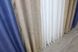 Комбинированные шторы, лен "Лен Мешковина" цвет синий с капучино 014дк (673-773ш Фото 7