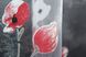Тюль органза з великим квітковим принтом колір напівпрозорий білий з червоним і чорним 1062т Фото 7