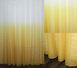 Тюль растяжка "Омбре" на батисте (под лён) с утяжелителем, цвет желтый с белым 649т Фото 1