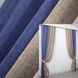 Комбинированные шторы, лен "Лен Мешковина" цвет синий с капучино 014дк (673-773ш Фото 1