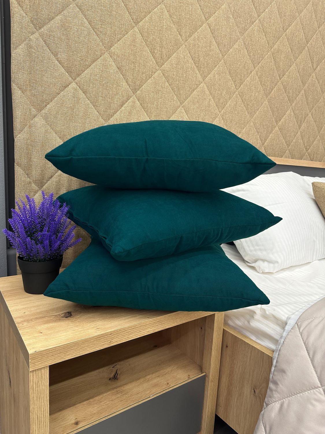 Подушка декоративна Decorator Sparta 45x45х11 см, колір лазурний (84-068)